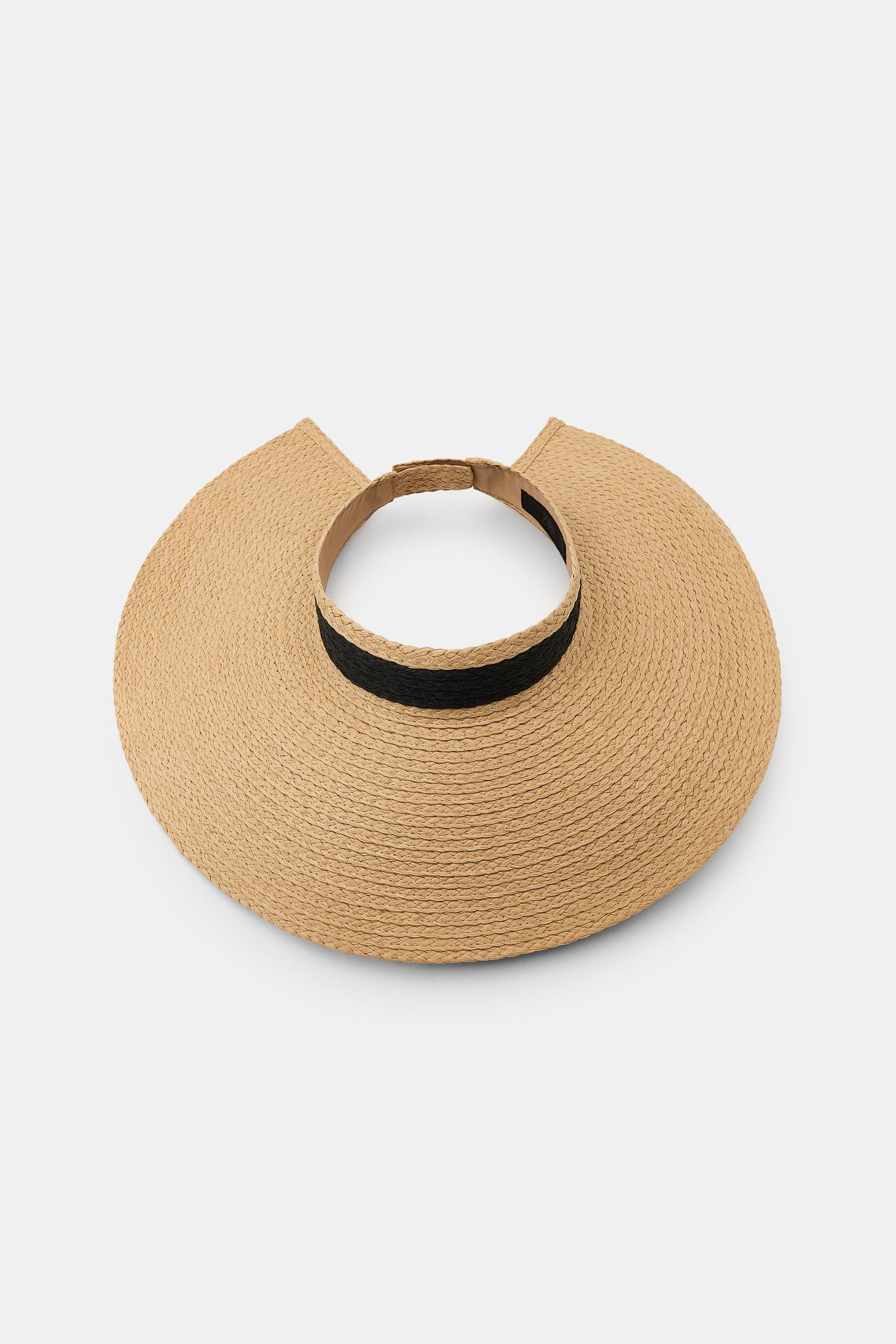 WOVEN VISOR WITH CONTRASTING RIBBON | Zara US