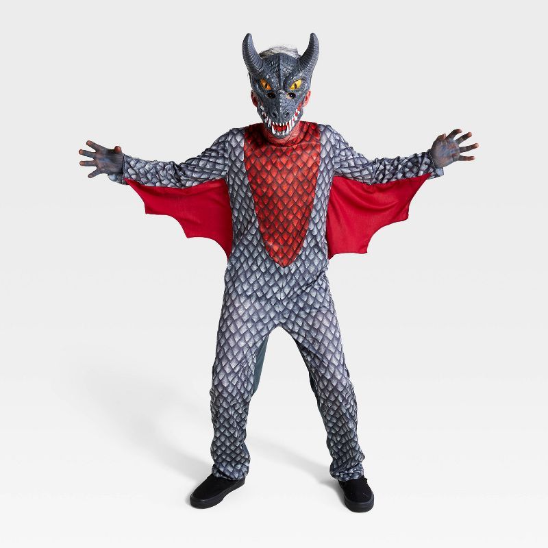 Kids' Black Dragon Halloween Costume Jumpsuit with Headpiece - Hyde & EEK! Boutique™ | Target