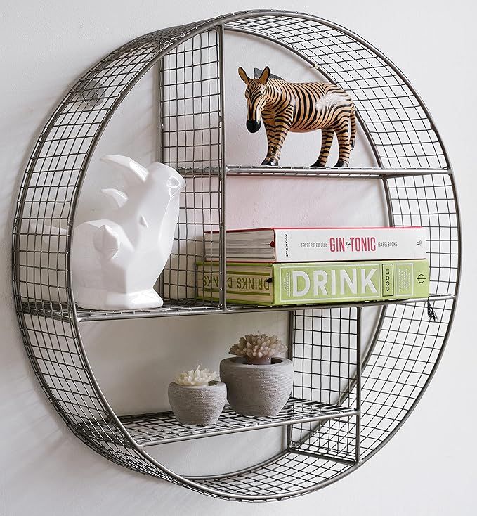 kimisty Metal Round Wall Shelves, Large Decorative Floating Shelf, Circular Design for Bathroom, ... | Amazon (US)