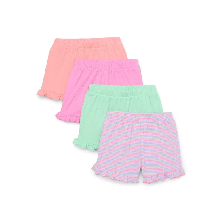 Garanimals Toddler Girl Rib Shorts, 4-Pack, Sizes 18M-5T | Walmart (US)