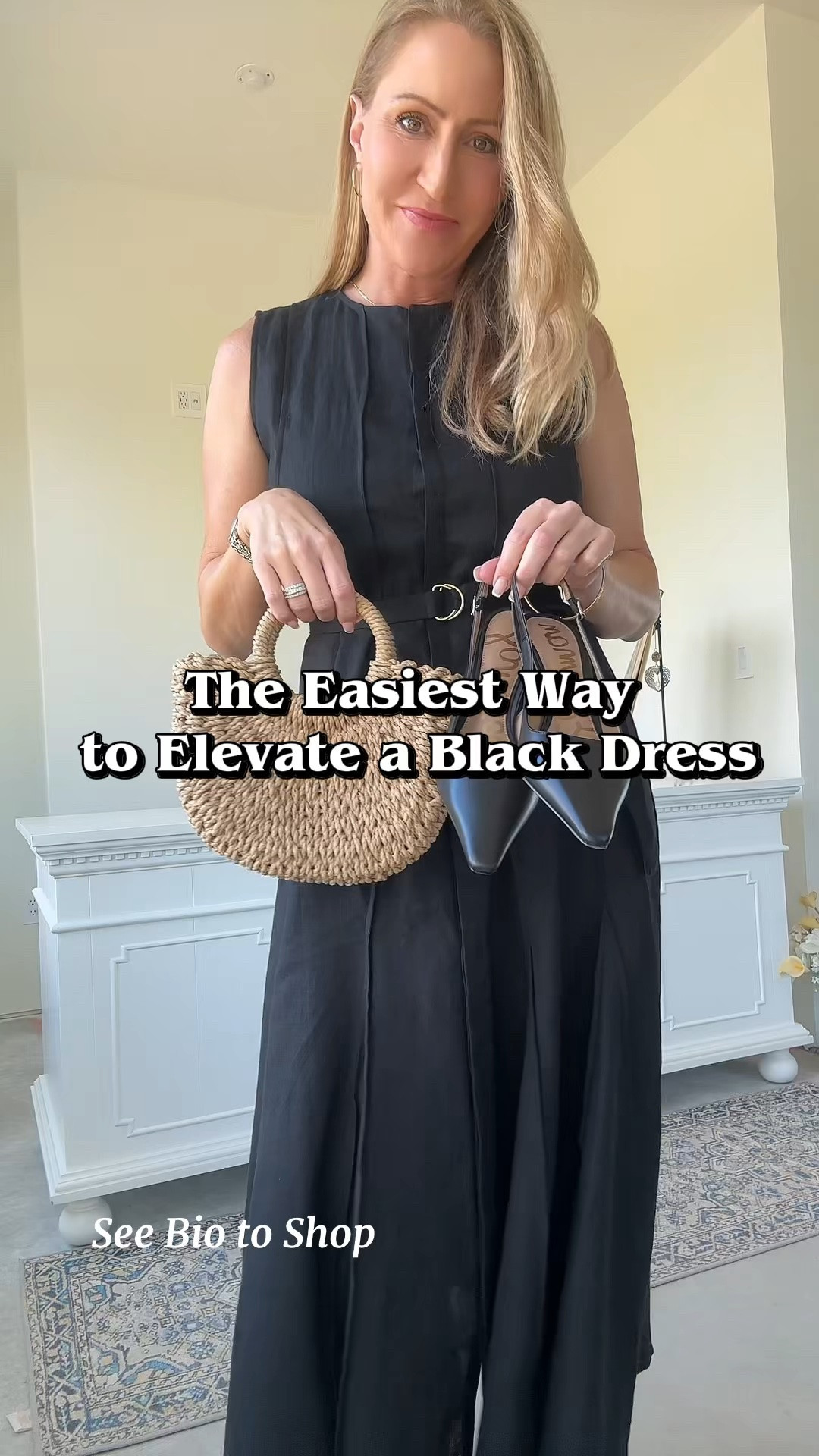 One simple way to make a black dress feel more elevated? Pay attention to the accessories.

The natural texture of a woven bag softens the look, while pointed slingbacks instantly add refinement and polish. It’s the contrast between relaxed and structured pieces that creates visual depth and makes an outfit feel effortlessly chic.

#BlackDressOutfit #SummerStyle #ElegantStyle #Over40Style #ChicStyle #FashionOver40 #StyleTips #OutfitIdeas #QuietLuxuryStyle #ElevatedBasics #SummerOutfitIdeas #CapsuleWardrobe #ClassicStyle #EuropeanSummerStyle #LTKStyle #StayTrendyWithWendy