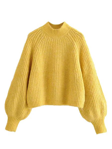 'Kaylee' Crewneck Balloon Sleeve Knit sweater(3 Colors) | Goodnight Macaroon