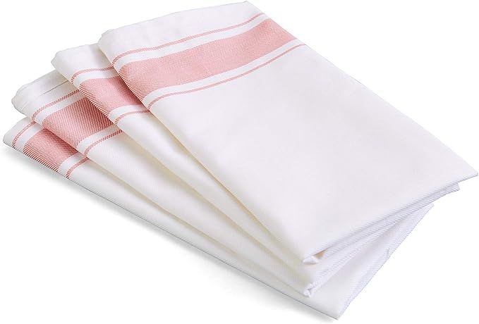 Kozy Kitchen Bistro Stripe Napkins, 100% Cotton 20-Inch by 20-Inch Napkin, Pink Or Blue Stripe Cl... | Amazon (US)