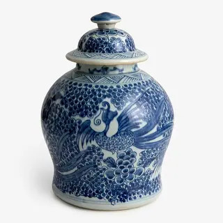 Blue And White Phoenix Temple Jar - Small - Bed Bath & Beyond - 35780326 | Bed Bath & Beyond