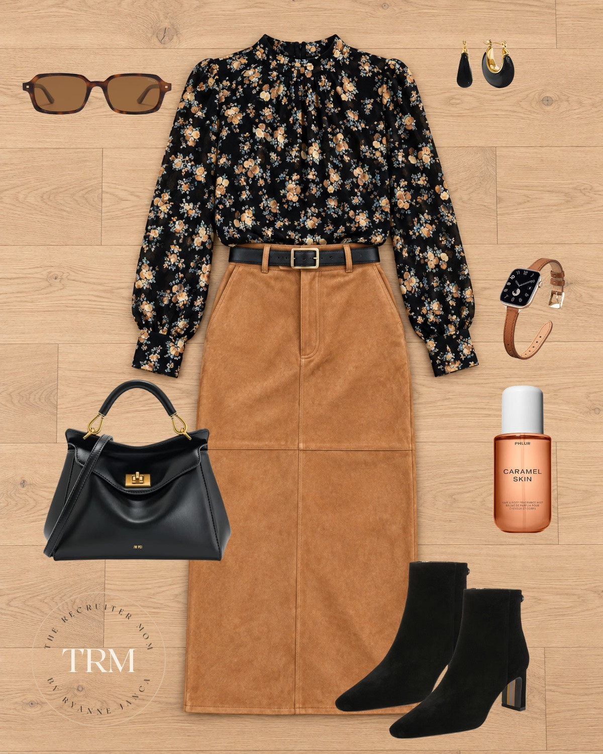 Stylish and cozy autumn vibes with a black floral top, suede skirt, and suede boots. Keep it chic and comfortable with this versatile look.

#LTKSeasonal #LTKOver40 #LTKMidsize