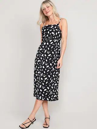 Cowl-Neck Printed Satin Midi Slip Dress for Women | Old Navy (US)