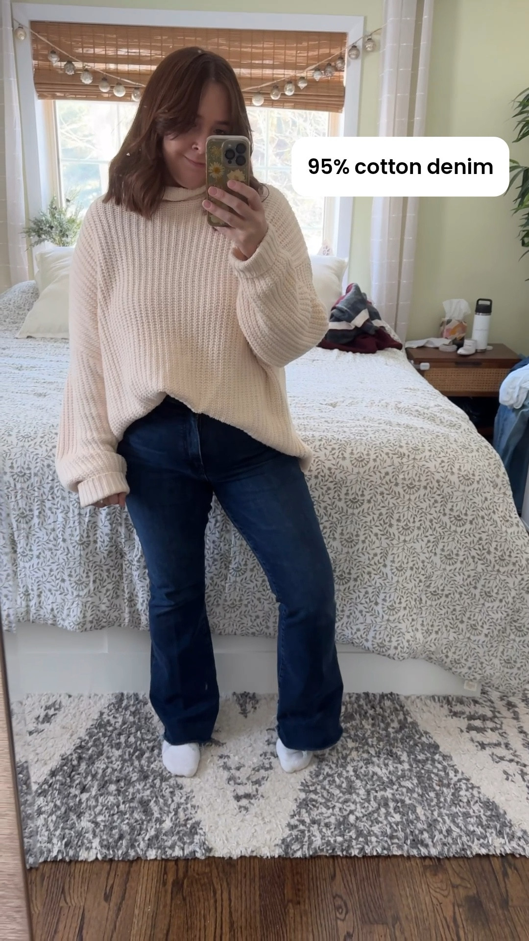 The most flattering and comfy pair of midrise jeans I’ve ever owned. These dark wash flare jeans fit snug in the butt and looser towards the ankle. They are pretty pricey, but one of the only brands of jeans I truly love when they fit. 
 
Nordstrom offers free returns. This specific pair of Mother denim runs true to size and is midrise. Im in a 32 (12/14)


#LTKootd #LTKMidsize #LTKSeasonal