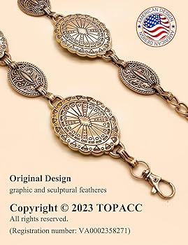 TOPACC Western Metal Concho Belt for Women Cowgirl Chain Belts for Dresses Jeans Country Concert ... | Amazon (US)