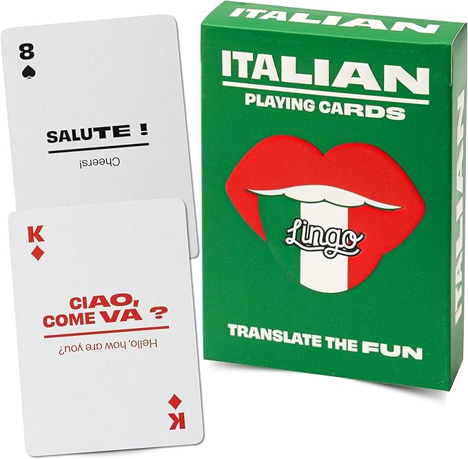 Italian Lingo Playing Cards | Travel Flashcards | Learn Italian Vocabulary in A Fun & Easy Way | ... | Amazon (US)