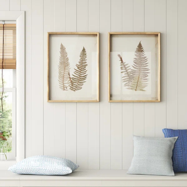 Large Vintage Fern Illustrations - 2 Piece Picture Frame Illustration on Wood | Wayfair North America