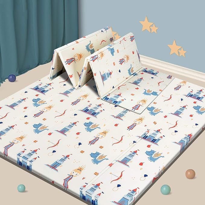Baby Play mat, Foam Playmat Kids Folding Mat Reversible Waterproof Non Toxic, Crawling Mat for Ba... | Amazon (US)