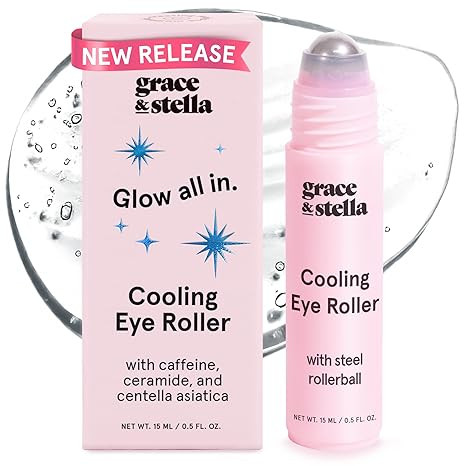 grace & stella Under Eye Brightener with Cooling Metal Rollerball - Ceramide & Caffeine Eye Cream... | Amazon (US)