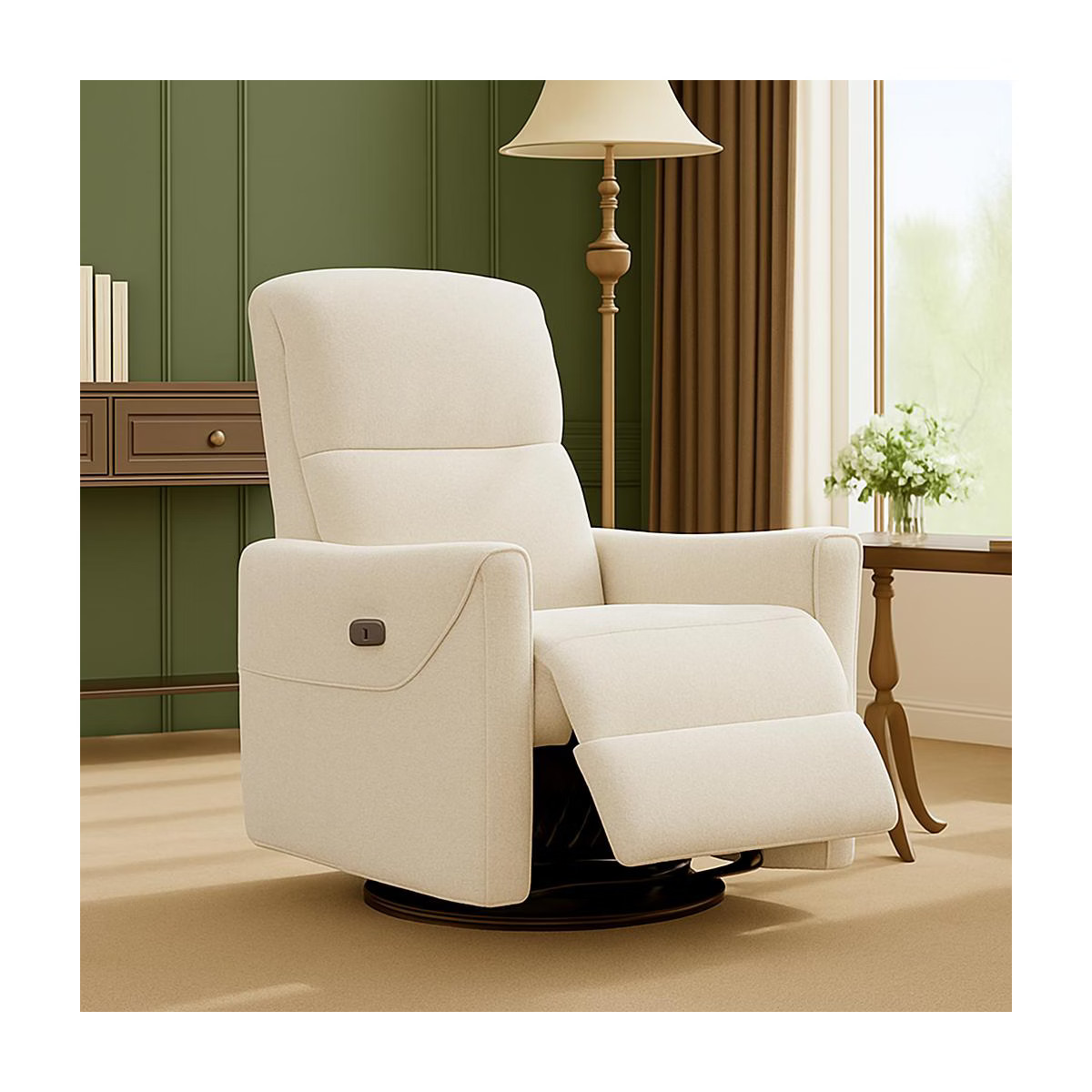 Power Swivel Glider Recliner Chair, Linen, Electric Rocker with USB Port, Lumbar Support, for Liv... | Target