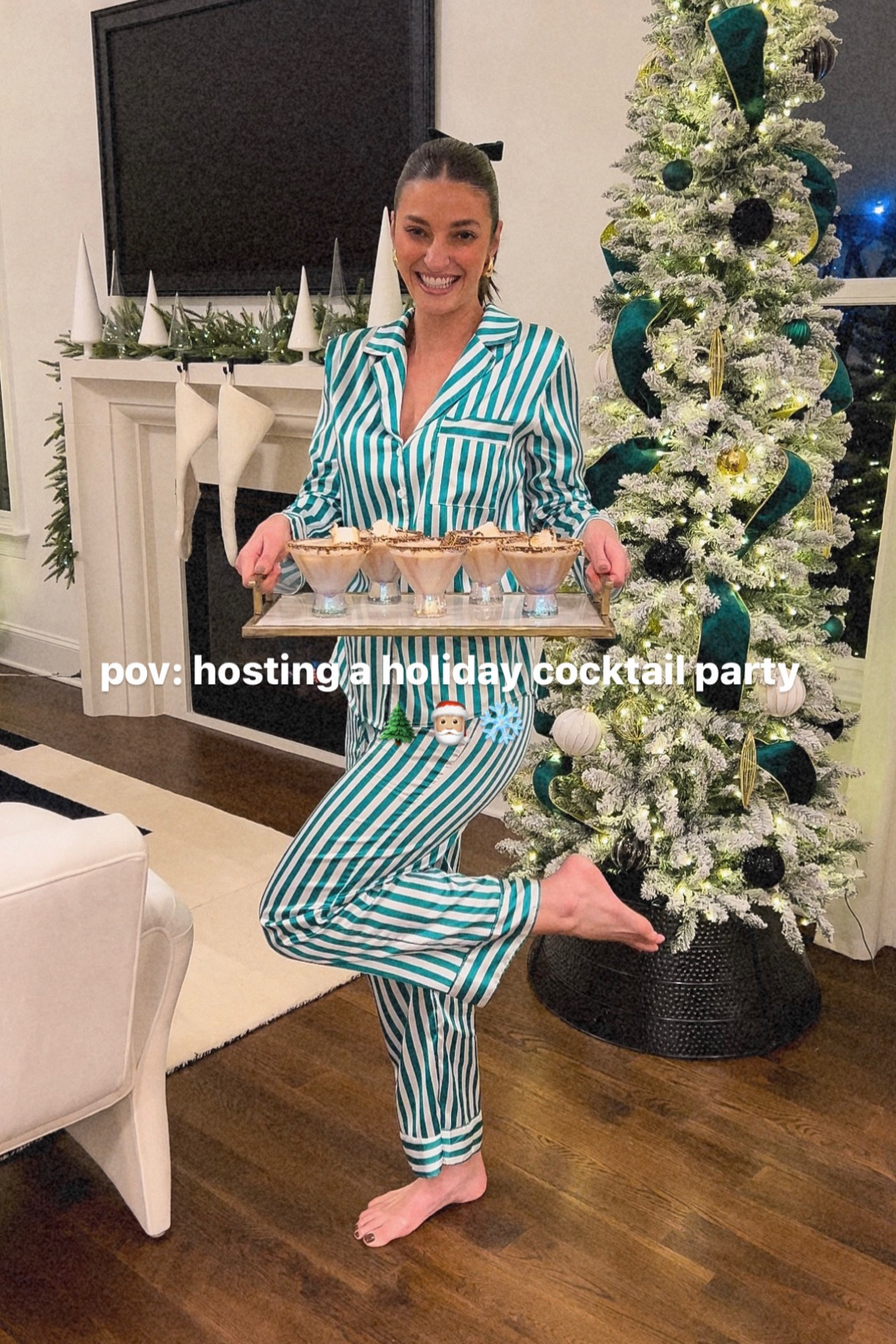 Amazon holiday PJ’s under $20! Wearing a small but I would recommend sizing up one if you like a more oversized fit in your pajamas. Would be so cute for christmas card photos or if you do matching pajamas on Christmas Eve! Also come in red! 

#LTKfindsunder50 #LTKHoliday #LTKsalealert