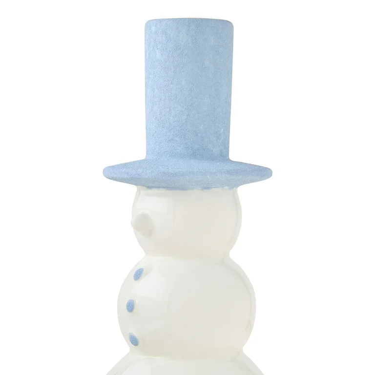 Ceramic Snowman Christmas Tabletop Decoration, Blue and White, 8", by Holiday Time | Walmart (US)