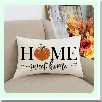 Autumn Harvest Lumbar Pillow Set - Decorative Fall Throw Pillow Covers for Couch, Bedroom, Sofa - Thanksgiving Pumpkin Cushion Covers - Farmhouse Deco | Wayfair North America