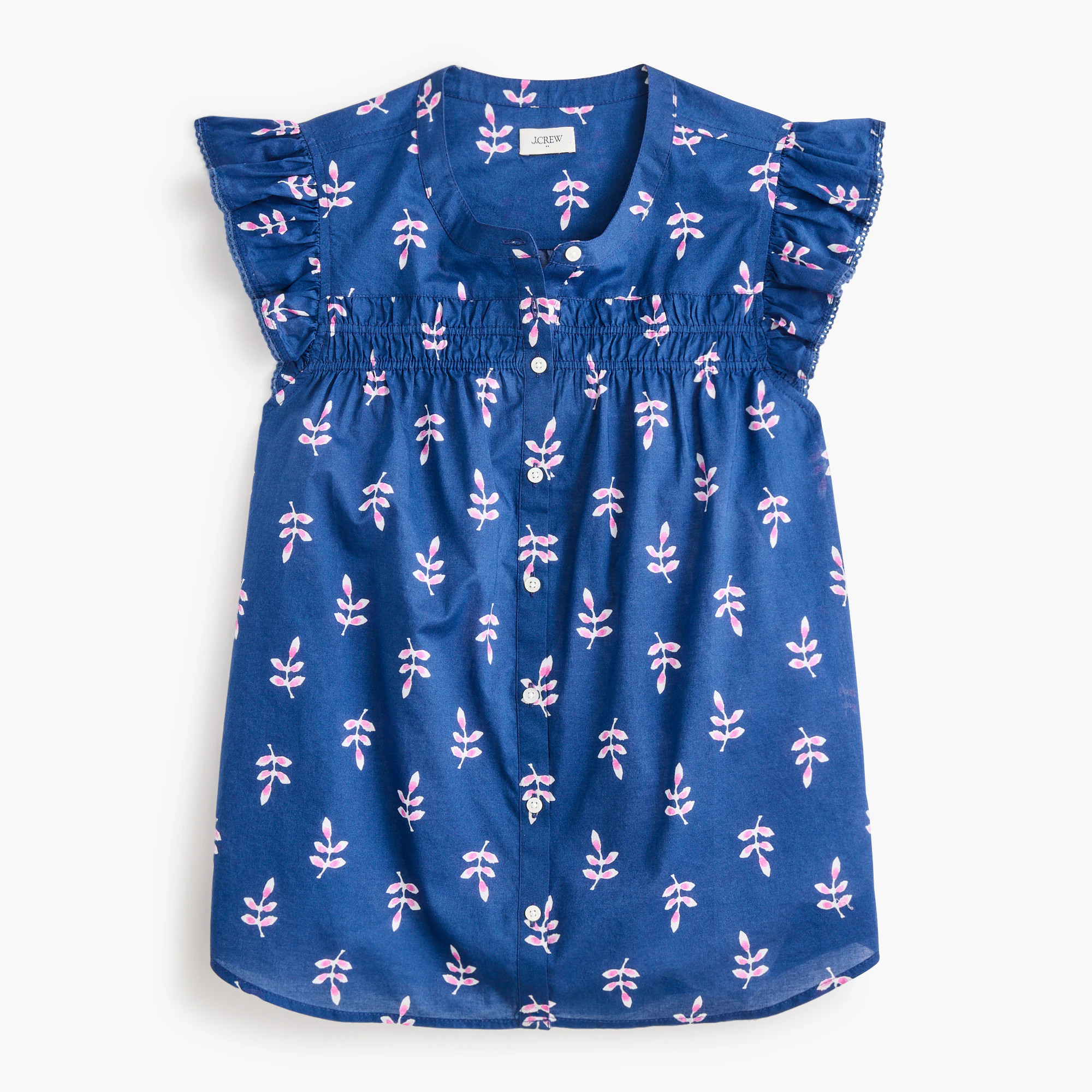 Printed flutter-sleeve top | J.Crew Factory