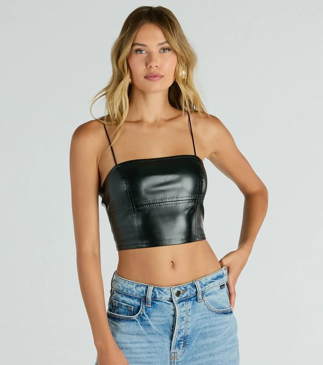 Hot And Dangerous Faux Leather Crop Top | Windsor Stores