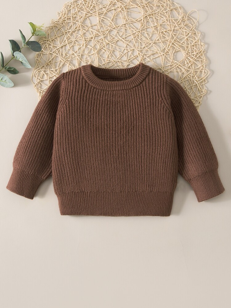 Baby Solid Round Neck Sweater | SHEIN