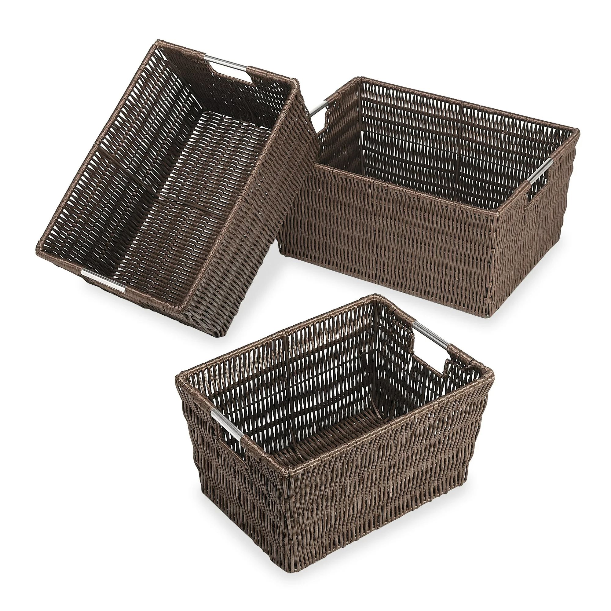 Whitmor Rattique® Storage Baskets - Set of 3 - Java | Walmart (US)