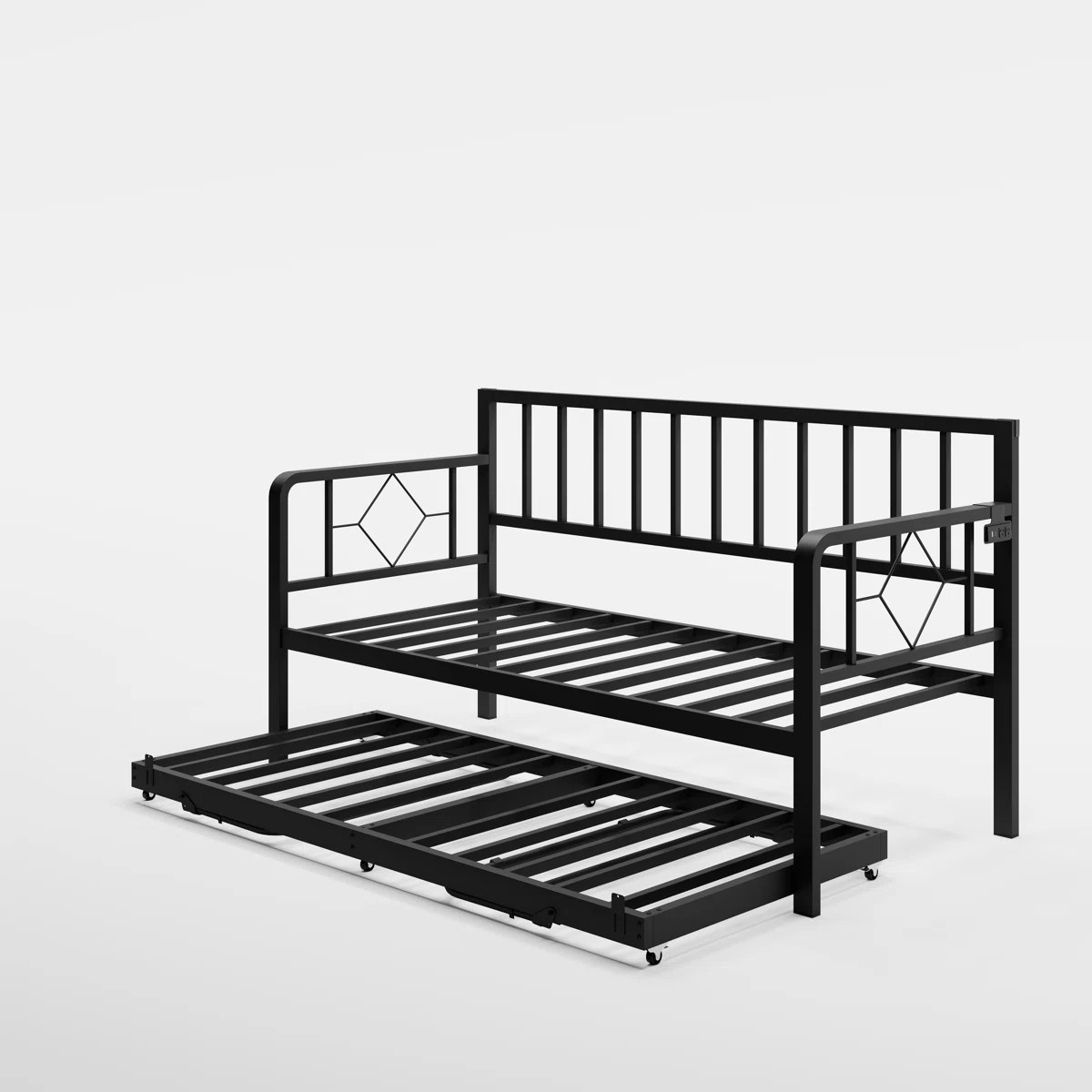 Metal Daybed with Trundle, LED Lights | Wayfair North America