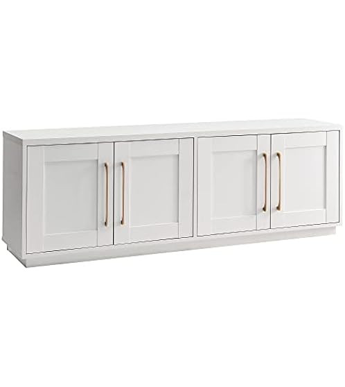 Henn&Hart Rectangular TV Stand for TV's up to 80" in White, TV Stands for the Living Room | Amazon (US)