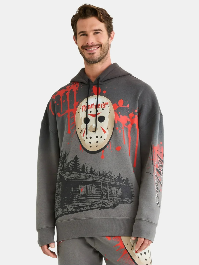 Friday the 13th Men's and Big Men's Graphic Print Fleece Hoodie, Sizes XS-3X | Walmart (US)