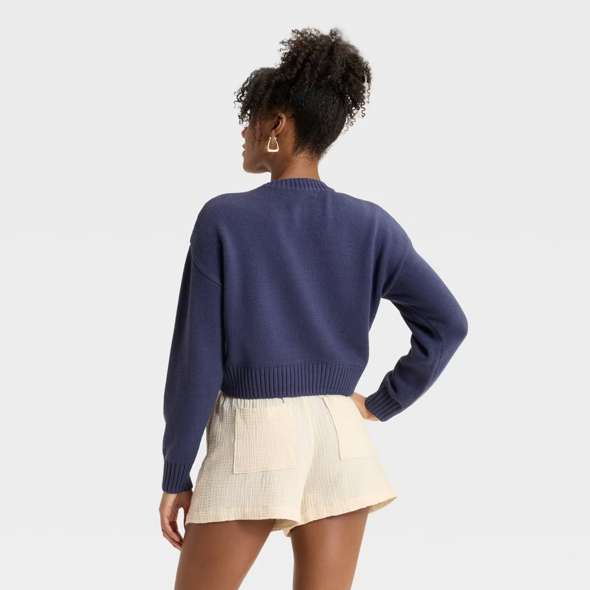 Women's Teddy Bear Flag Graphic Sweater - Navy | Target