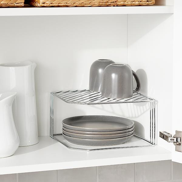 Single Chrome Corner Shelf | The Container Store