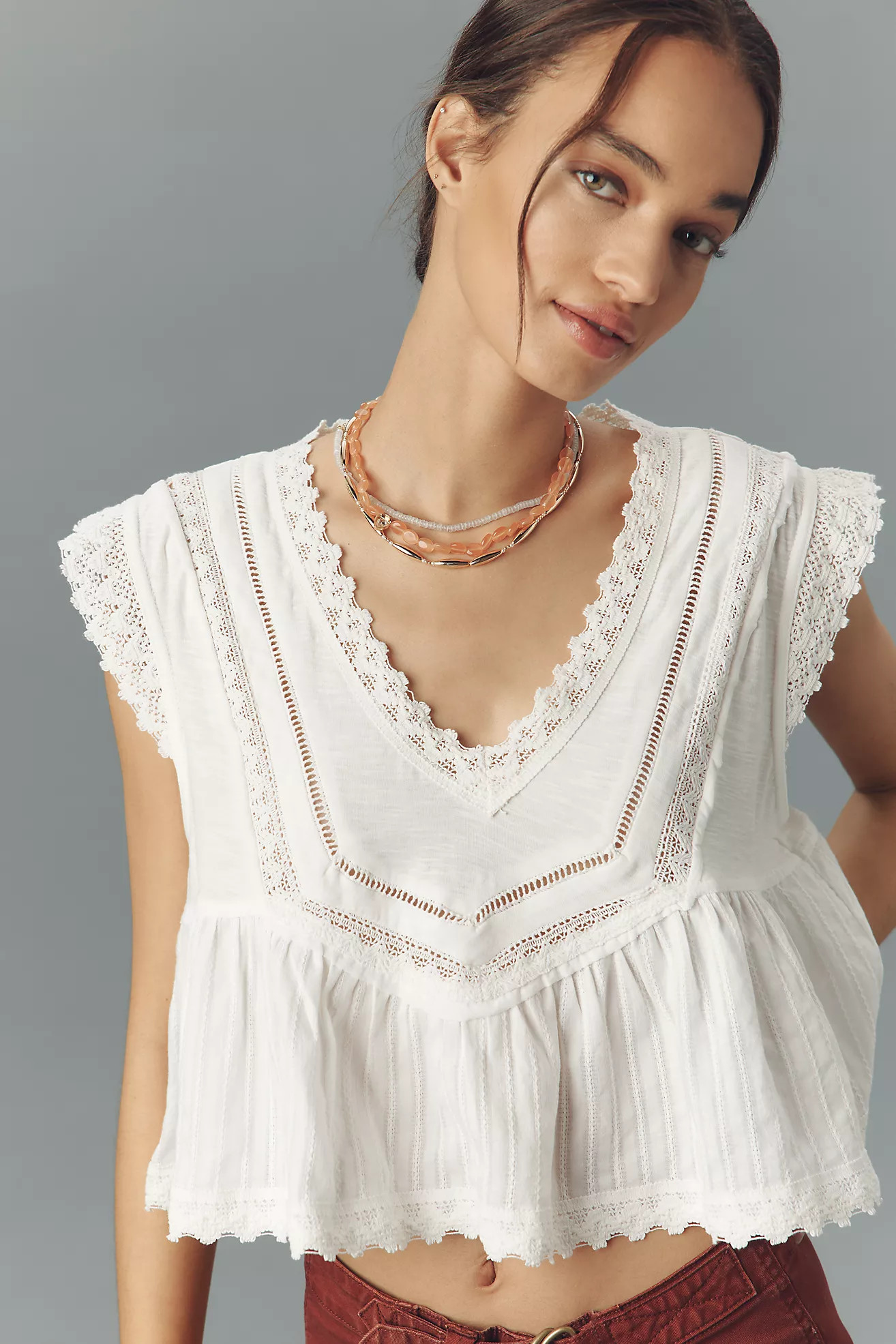Pilcro Trapeze Popover Top | Anthropologie (US)