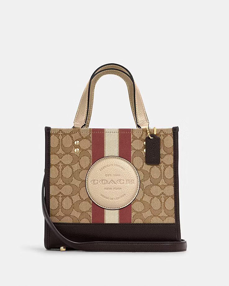 Dempsey Tote 22 In Signature Jacquard With Stripe And Coach Patch | Coach Outlet US