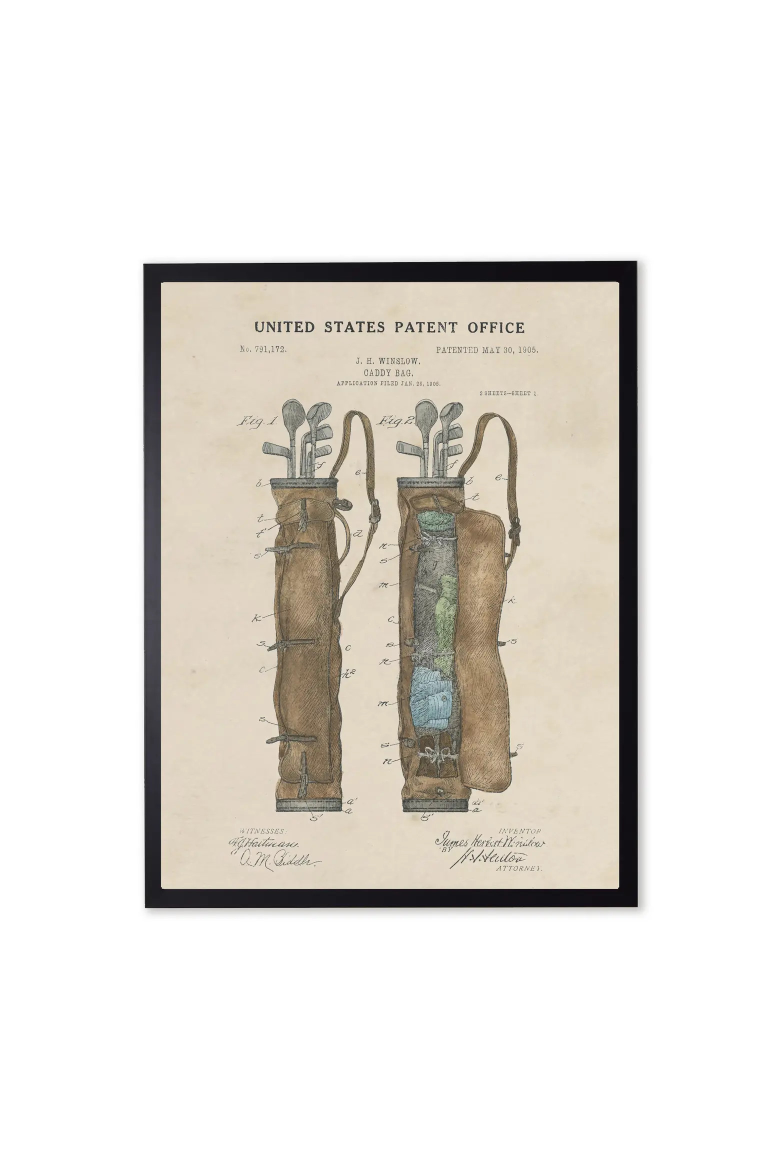 Golf Bag Patent in Black Frame | Nordstrom | Nordstrom