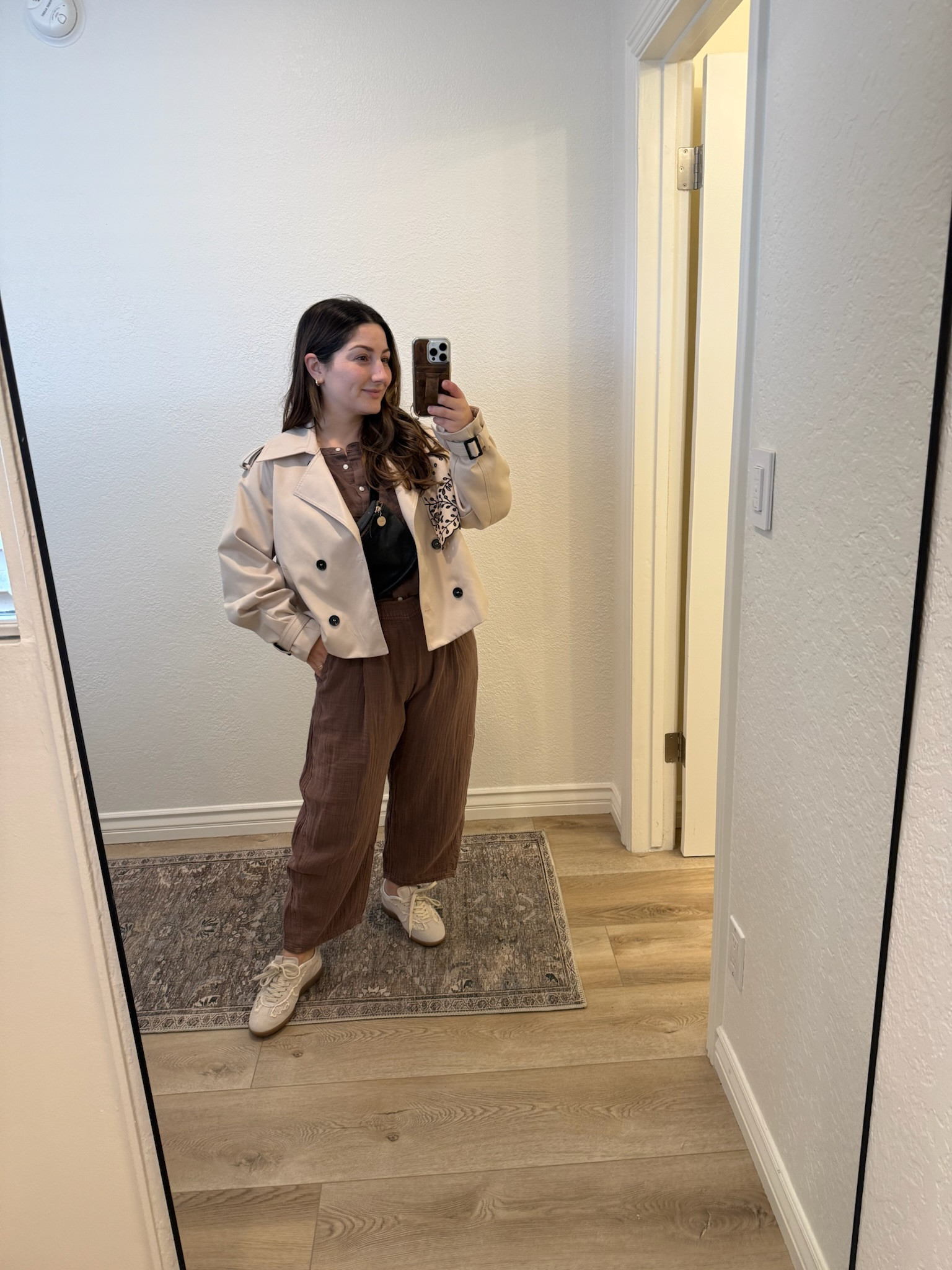 Petite friendly spring set! 

Top size small petite 
Pants size small petite 
Cropped trench size xs 

5'0" 145lbs 

Spring outfit 
Petite fashion 

#LTKStyleTip #LTKSeasonal #LTKPetite