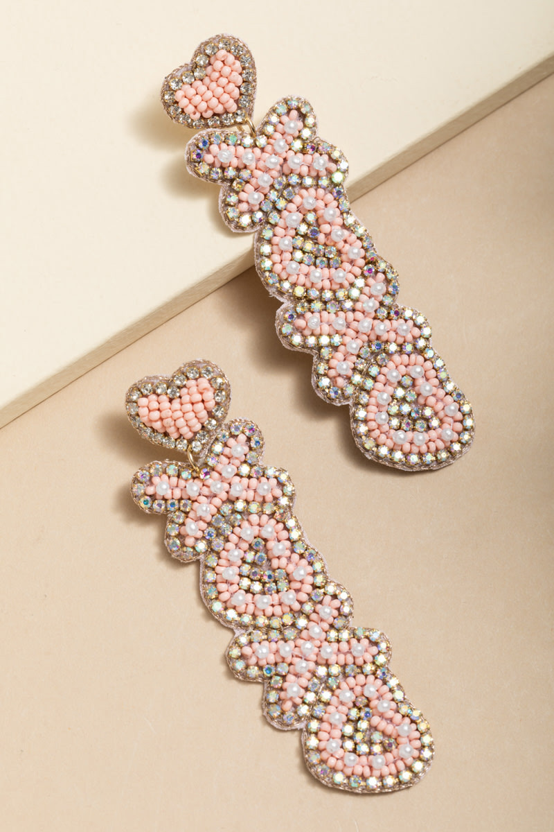 XOXO Sparkle Dangle Beaded Drop Earrings | Francesca's