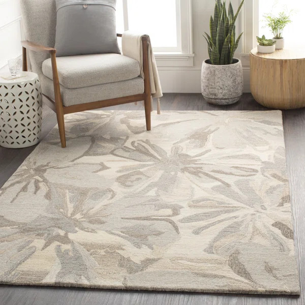 Elsberry Hand-Tufted Wool Taupe Area Rug | Wayfair North America