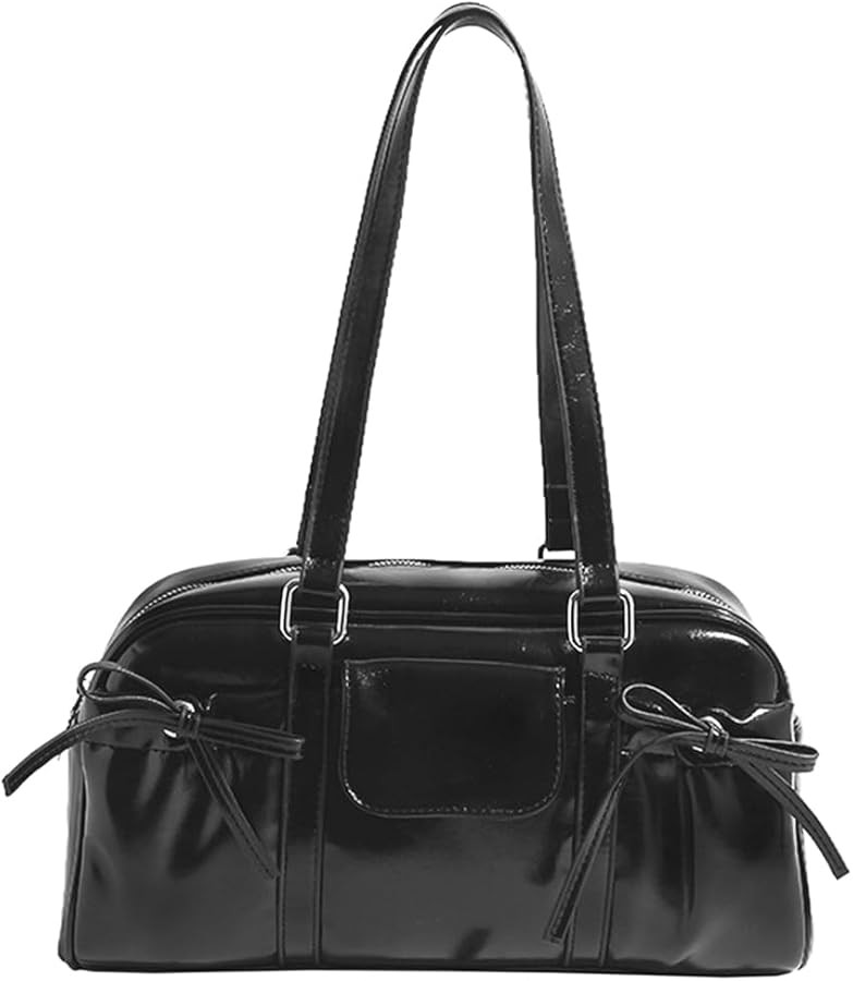 Tote Bag for Women with Bow - Vintage Y2K Faux Leather Shoulder Bag, Multi-Way Carry Purse for Ev... | Amazon (US)