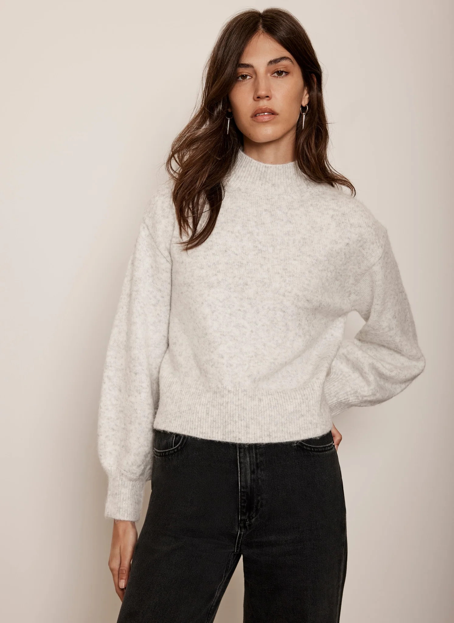 Grey High Neck Jumper | Mint Velvet