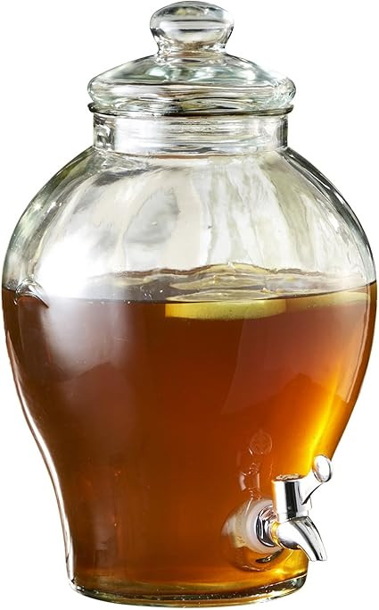 Style Setter 210977-GB 1.6 Gallon Glass Beverage Drink Dispenser with Lid, 7 x 13, Clear | Amazon (US)