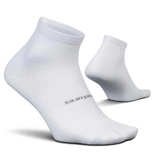 Feetures High Performance Ultra Light Cushion Quarter Sock - Moisture-Wicking Athletic Socks - White, L (1 Pair) | Amazon (US)