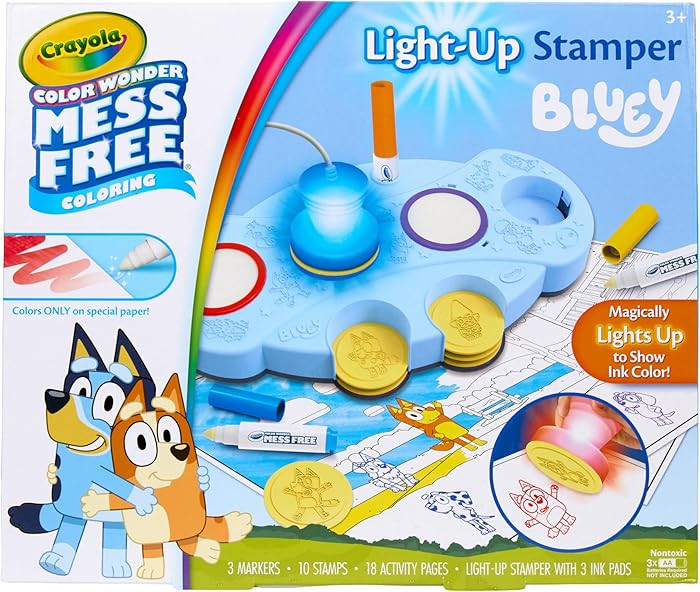 Crayola Magic Light Up Bluey Stamper Art Set, Toddler Mess Free Coloring & Stamping Kit, Holiday ... | Amazon (US)