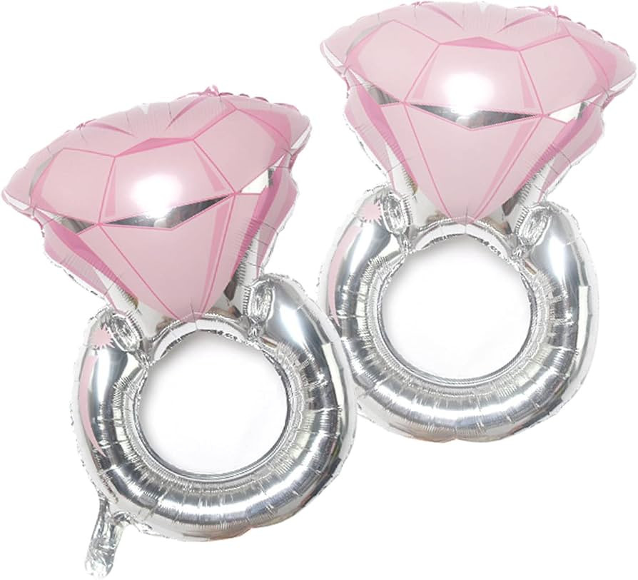 2Pcs Ring Foil Balloons Inflatable Wedding Large Engagement Anniversary Party Supplies | Amazon (US)