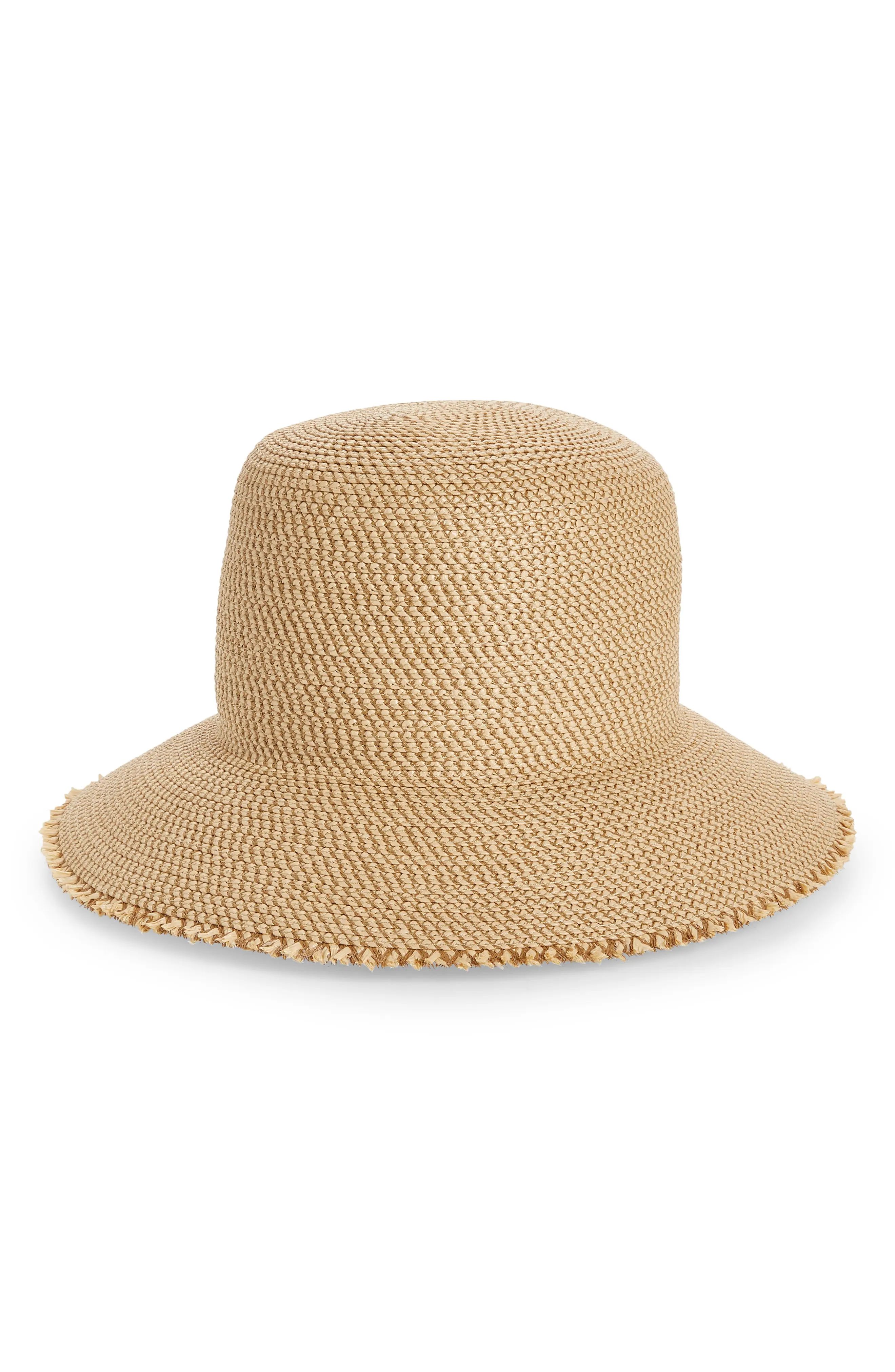Eric Javits Squishee(R) Straw Bucket Hat in Peanut at Nordstrom | Nordstrom