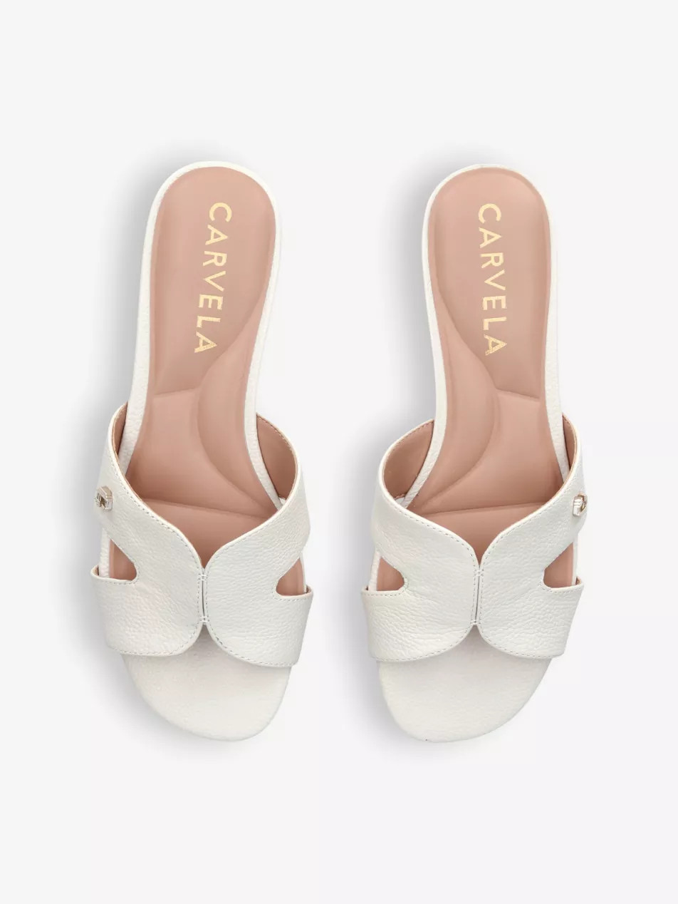 Seville logo-embellished leather flat sandals | Selfridges