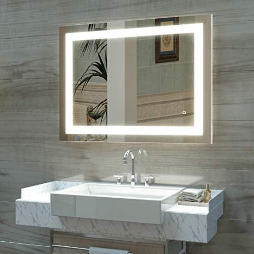 HAUSCHEN 32 x 40 inch LED Lighted Bathroom Wall Mounted Mirror with 3000K High Lumen + CRI>90 War... | Amazon (US)