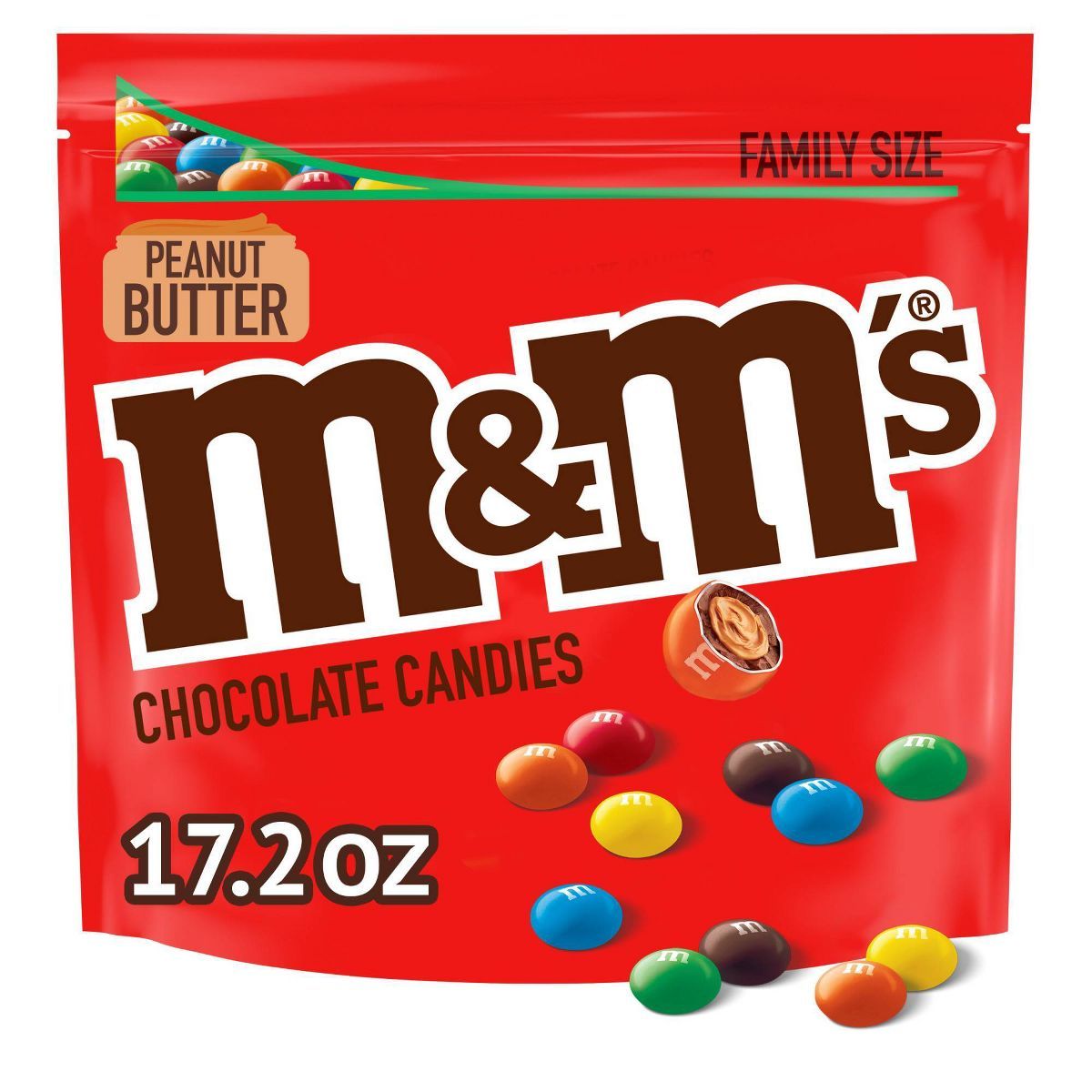 M&M's Peanut Butter Family Size Chocolate Candy - 17.2oz | Target