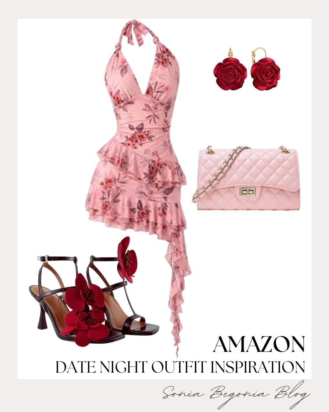 I’m obsessed with this romantic Amazon date night outfit inspiration! 🌹

A pink floral ruffle asymmetric halter dress paired with 3D flower heels, a quilted pink bag, and red rose earrings makes such a dreamy look. ✨

#LTKunder100 #LTKfit #LTKshoecrush #LTKstyletip #AmazonFashion #DateNightOutfit #FloralDress #RomanticStyle #CoquetteAesthetic #OutfitInspo