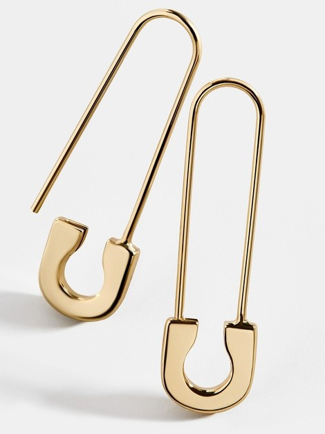 Spillo 18K Gold Vermeil Safety Pin Earrings | BaubleBar (US)