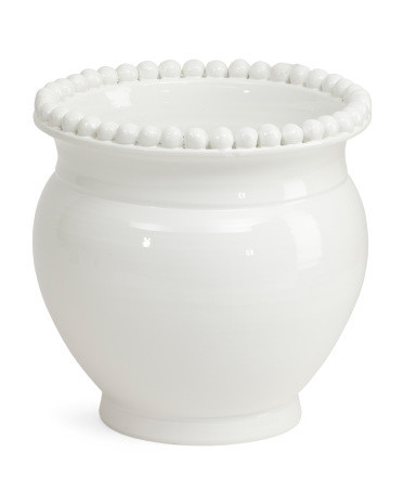 Handmade In Italy 10.5x10.75in Dotted Edge Ceramic Planter | TJ Maxx