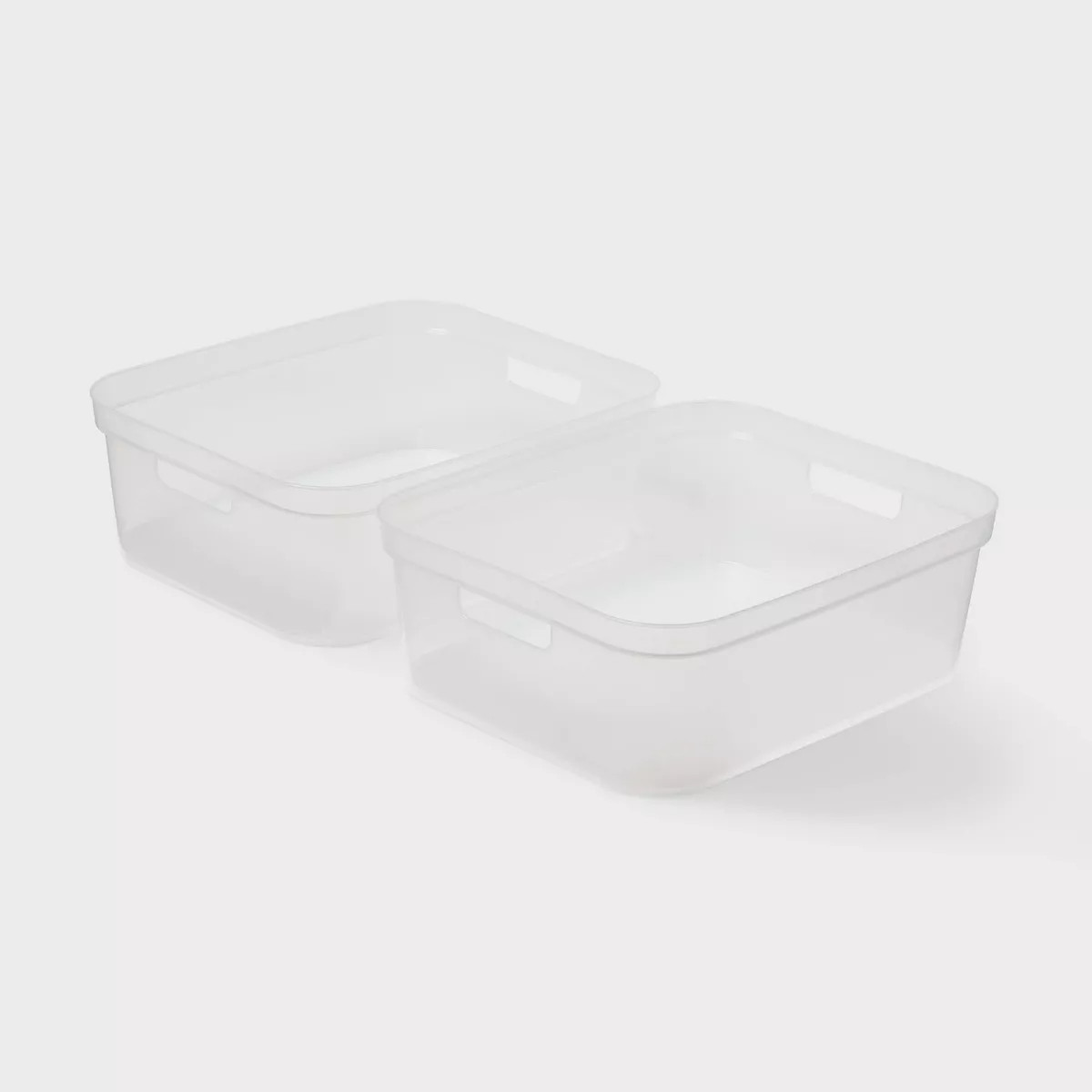 2pk Medium Open Storage Bins Clear - Brightroom™: Plastic Utility Tubs, Portable Universal Stor... | Target