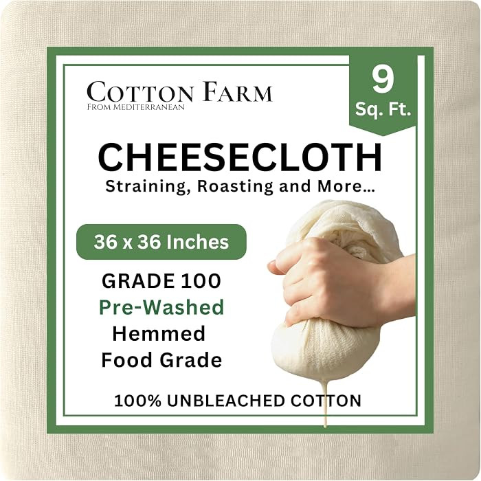 Cotton Farm Grade 100 XL Cheese Cloth - Straining & More; 36x36 Inch; 100% Unbleached Cotton Chee... | Amazon (US)